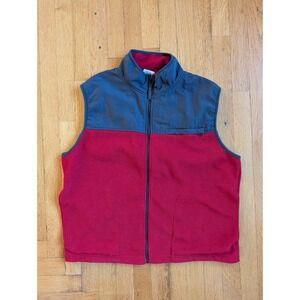 Vintage Old Navy Fleece Vest Mens Medium Red/Black Streetware Y2K 2000s Pockets